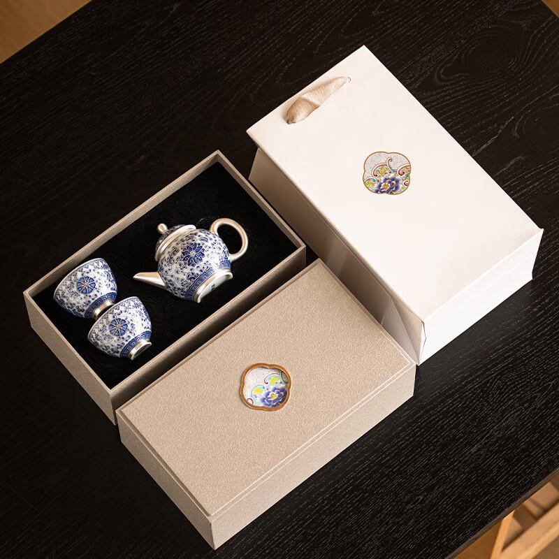 Chaxun Gilded Ceramic Kung Fu Tea Set & Accessories