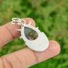 Daughters Day Sale Pear Solar Moss Agate Stone Engagement New Pendant 925 Silver