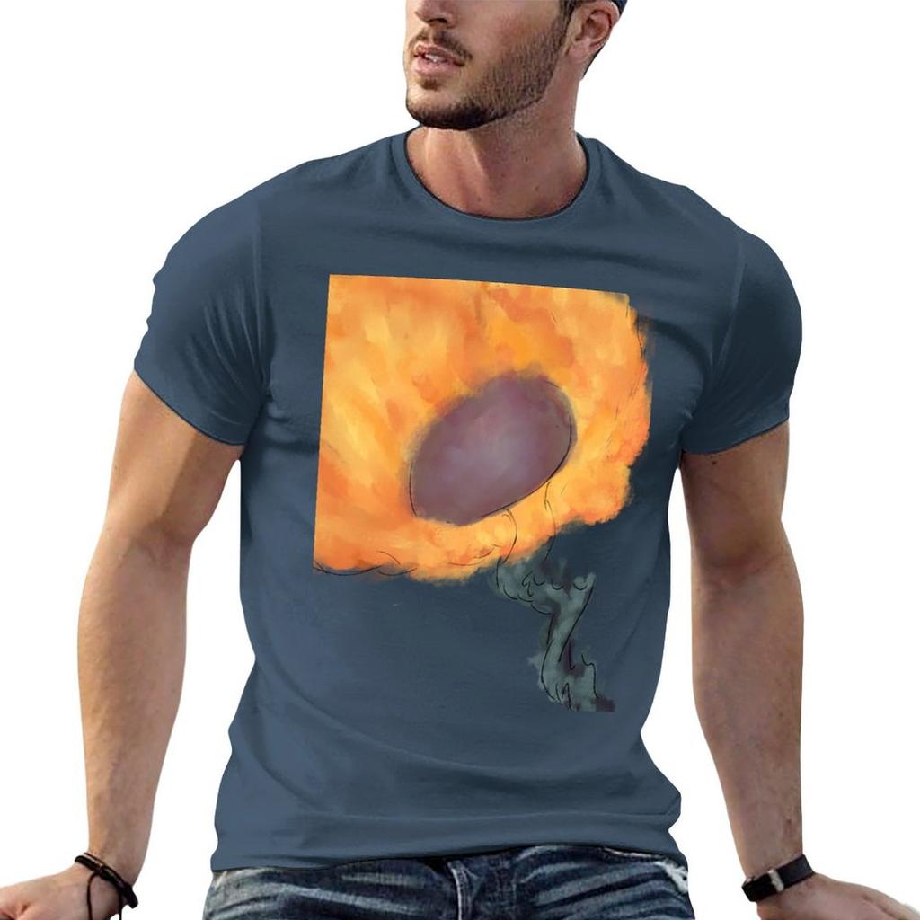 Fire Flower Painting Singular Flower Tshirt Quick Dry Outdoor Sports Tshirt