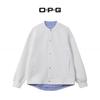 Mens Striped Open Front Cardigan Jacket Trendy Casual Fit Stand Collar Long Sleeve Top