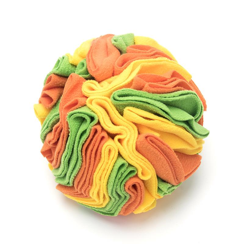 Colorful Soft Fleece Dog Snuffle Toy Snuffle Ball for Dogs Cats Smell Training Interactive Puzzle Hide and Seek Plush Dog Toy