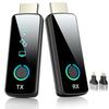 [New In 2025] Tongtion Wireless HDMI TransmitterReceiver Set, Wireless HDMI with Compact LED Display, Plug and Play, No Wi-Fi & Setup Required,