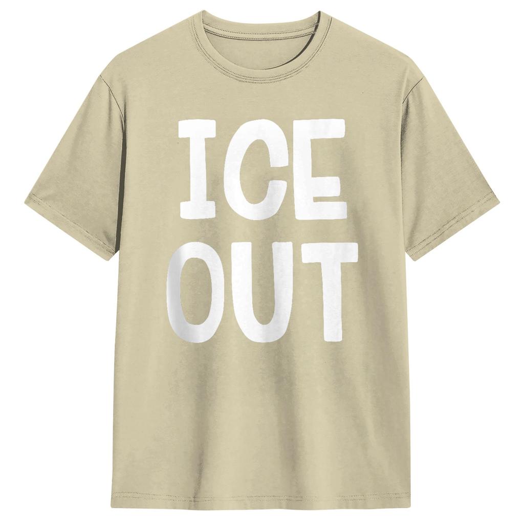 ICE Out TShirt for Unisex Leisure 100 Cotton Tee Shirt Round Neck Short Sleeve T Shirt New Arrival Clothing