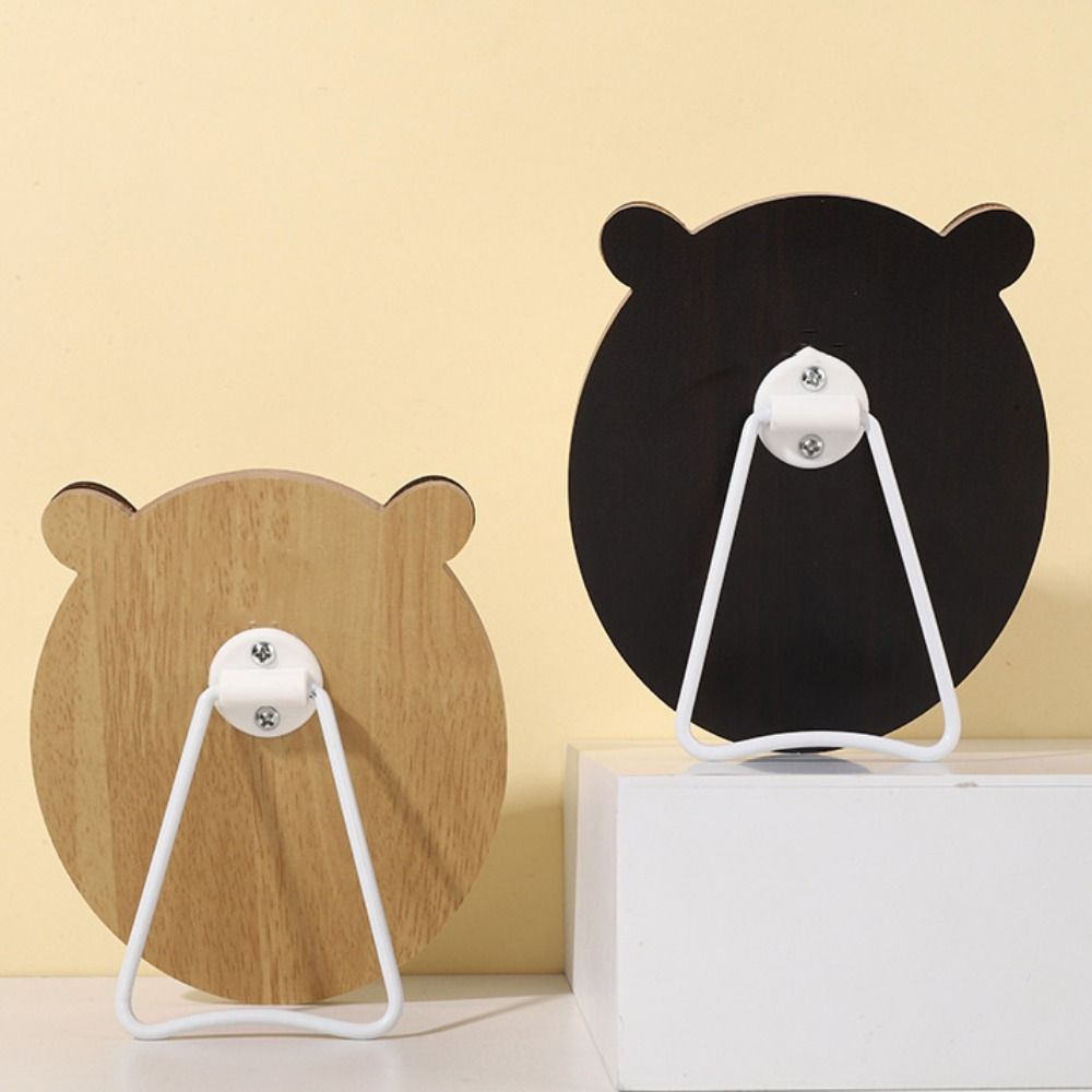 Cartoon Standing Makeup Mirror Adjustable Desktop Makeup Mirror Portable Single-sided Mirror  Gift