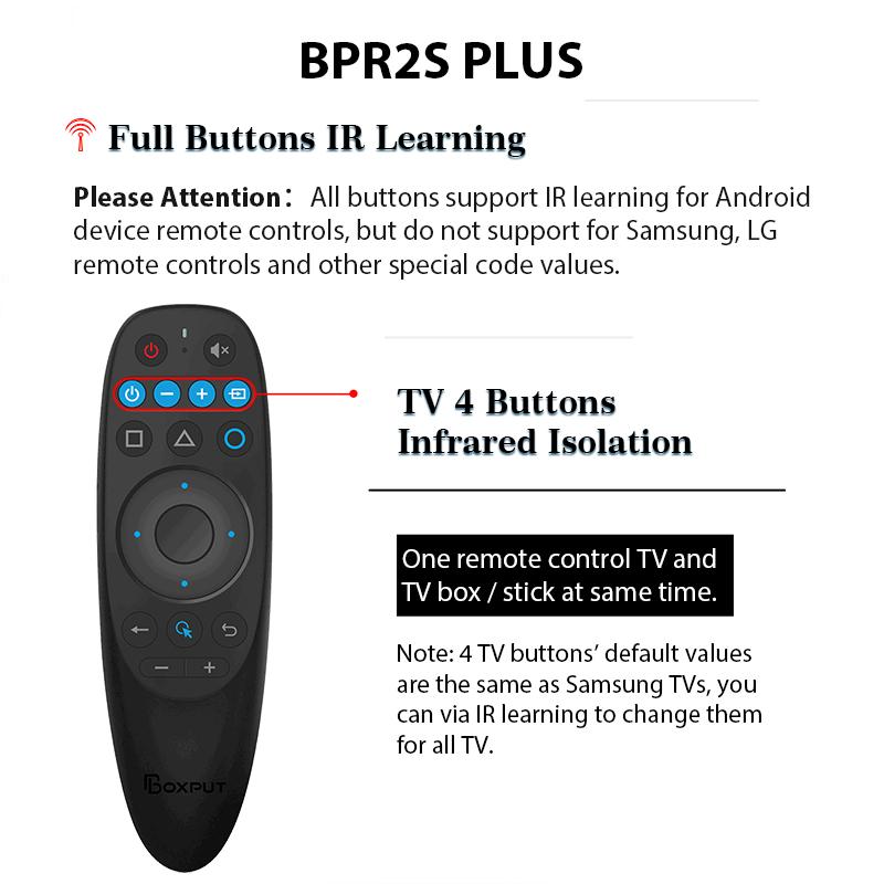 BOXPUT BPR2S Plus Dual Mode Voice Air Mouse Remote Controller Bluetooth 2.4G Wireless IR Learning Remote for PC Android TV Box 5
