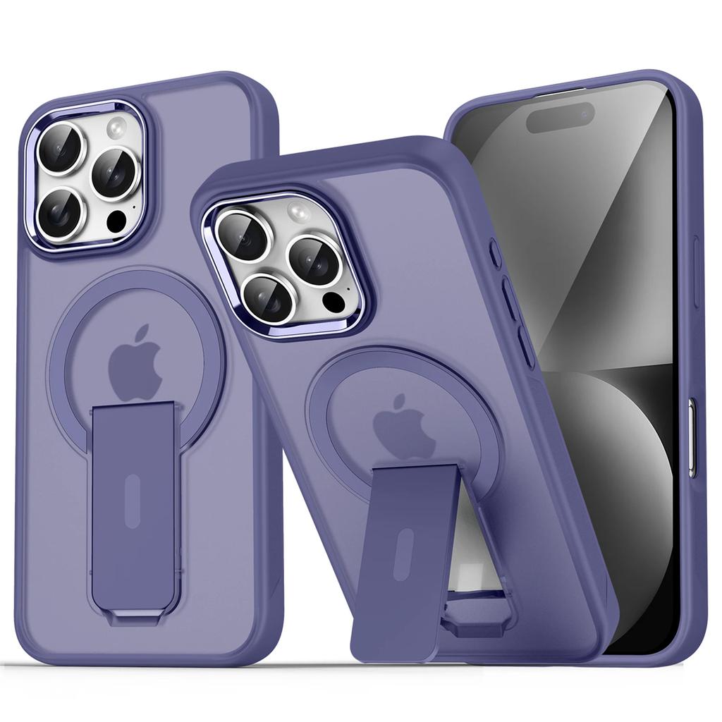 Роскошный складной магнитный чехол-подставка Magsafe для iPhone 16 15 14 Plus 13 12 11 Pro Max, матовые полупрозрачные задние крышки