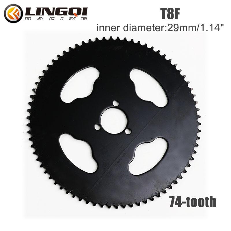 LINGQI T8F 32MM 74T 64T 58T 44T 38T 35T Rear Sprocket Motorcycle Gear Shaft Mini Moto ATV Quad Dirt Pit Pocket Bike Motocross