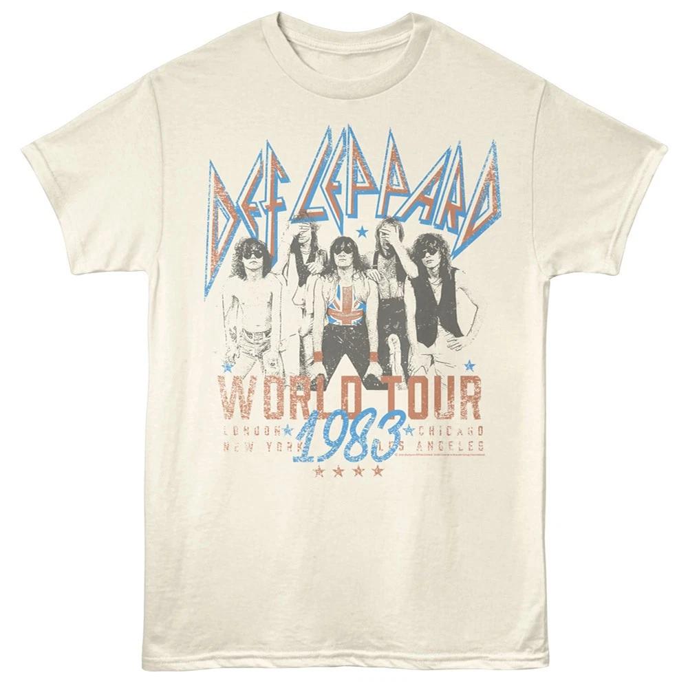 Def Leppard 1983 Мировой Тур Лондон Нью-Йорк Чикаго Лос-Анджелес Мужская Футболка