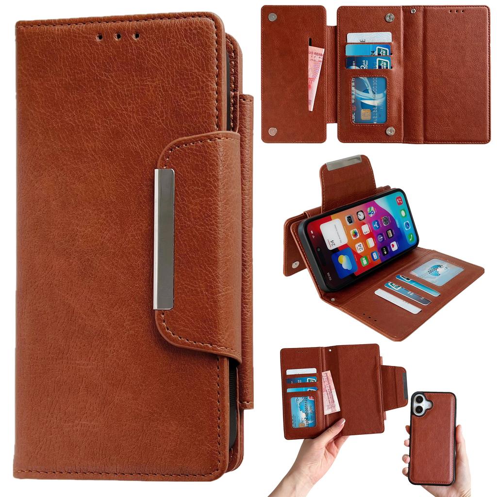 For iPhone 17 Case Detachable 2 in 1 Magnetic Closure PU Leather Wallet Phone Case