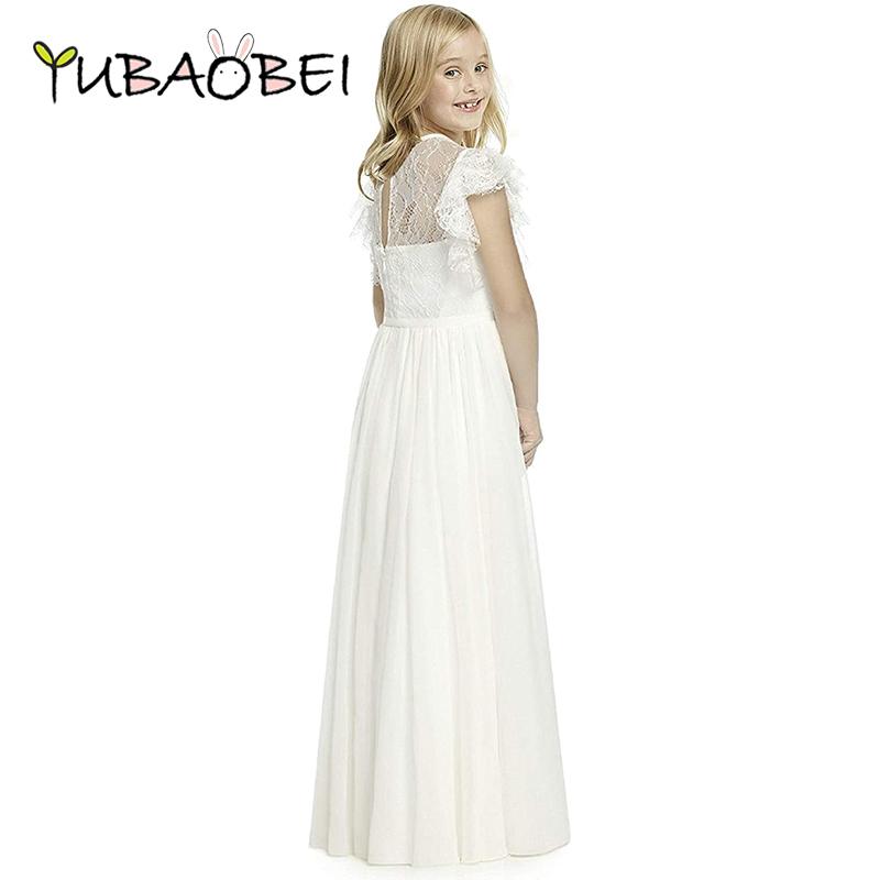 YUBAOBEI Высококачественное хлопковое платье принцессы для девочек, летняя детская свадебная одежда, белое шифоновое пляжное платье для девочек