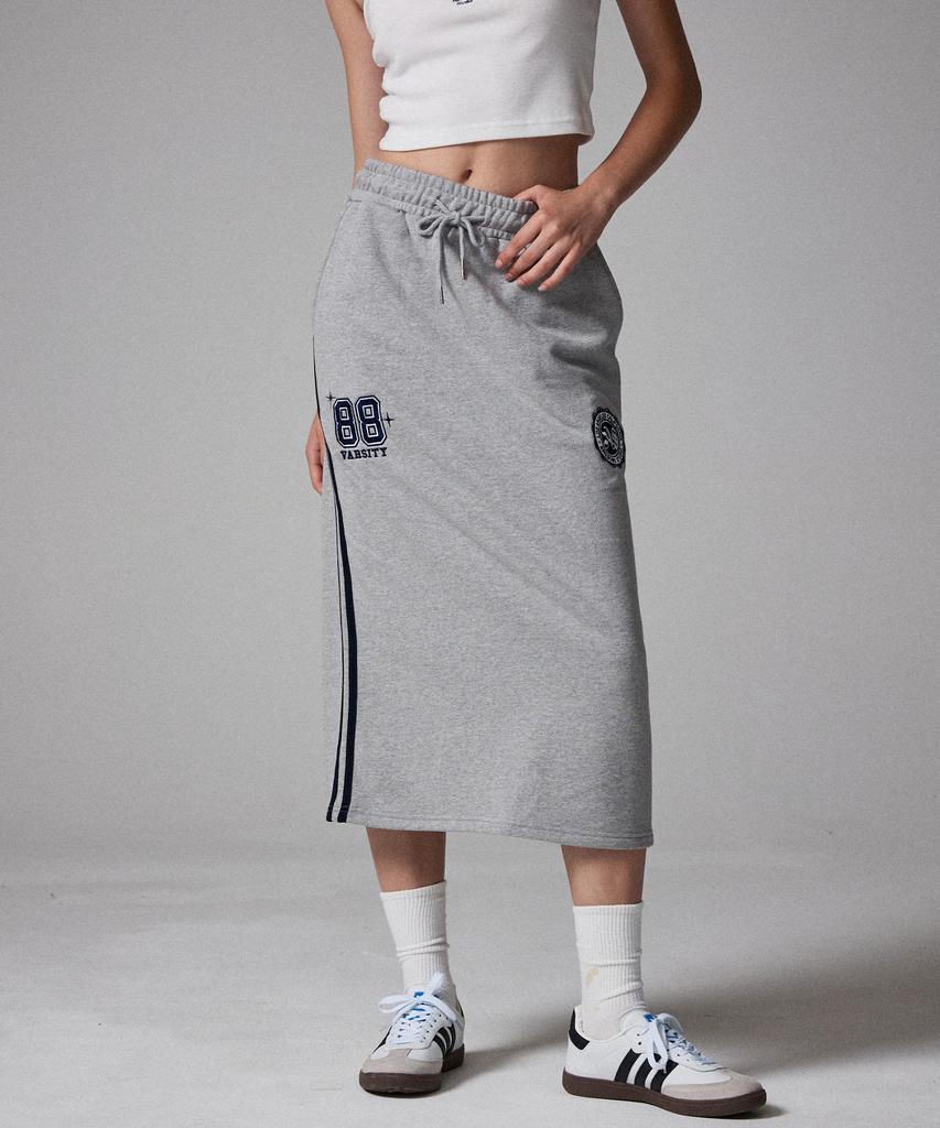 Awesome Studio Line Color Block Sweat Long Skirt Dark Navy