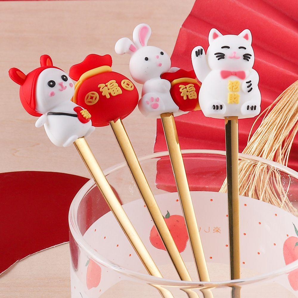 HANYANG Новогодний подарок, ложка, набор столовых приборов, кофейная ложка, фруктовая вилка, небольшой набор ложек