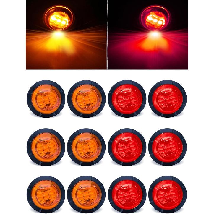 3/4 Inch Trailer Marker, LED Side Marker Lights, Heavy Duty Waterproof Clearance Lights For Trailers, Trucks, RVs, Buses, Vans - Durable & Bright For