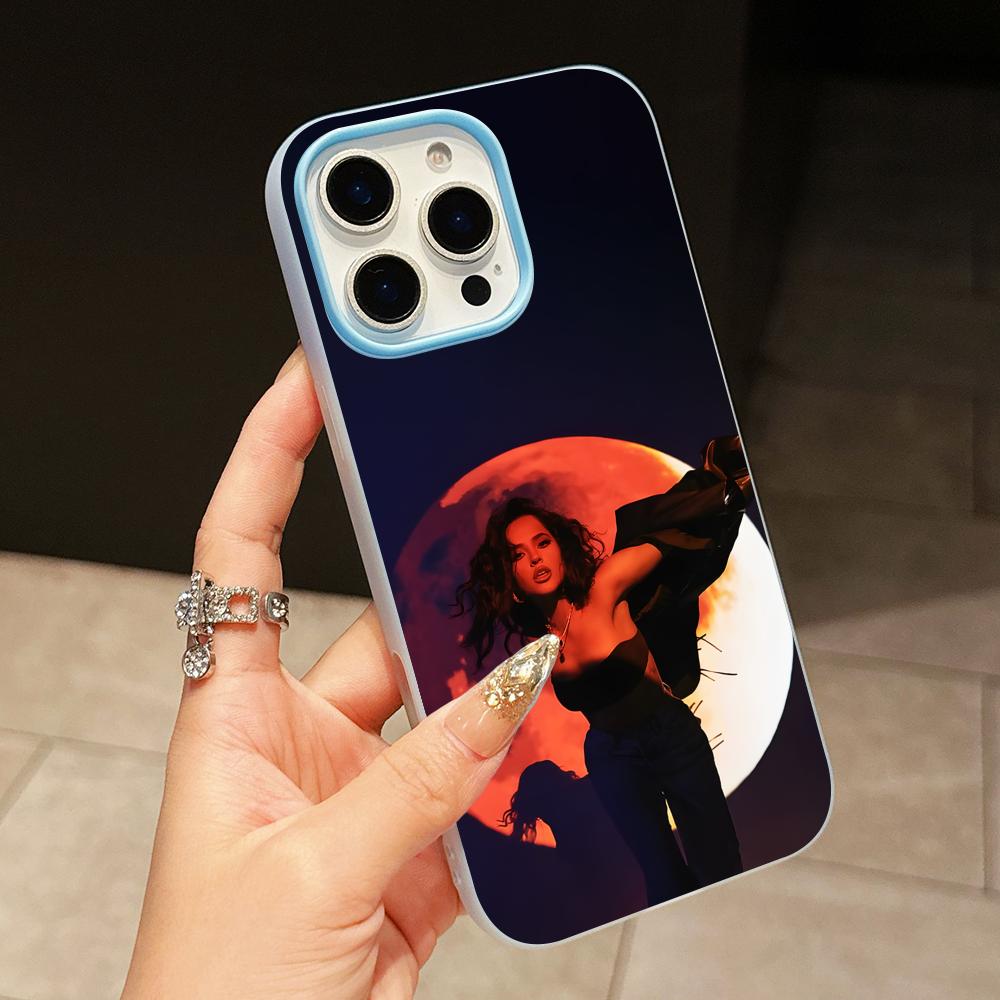 Fashion Becky G Jelly Double layer Light Blue Mobile Phone Case for iPhone 17 16 15 14 13 12 11 Air Pro Max Plus Protective