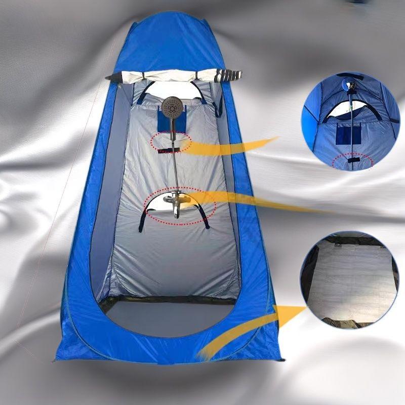 Уличная палатка для ванной, складная, утолщенная, серебряная, светонепроницаемая, портативная, для домашнего использования, простой туалет, холодостойкая, теплая