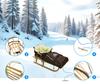 Traditional Wooden Sled With Backrest And Sleeping Bag For Children, Strong Polish