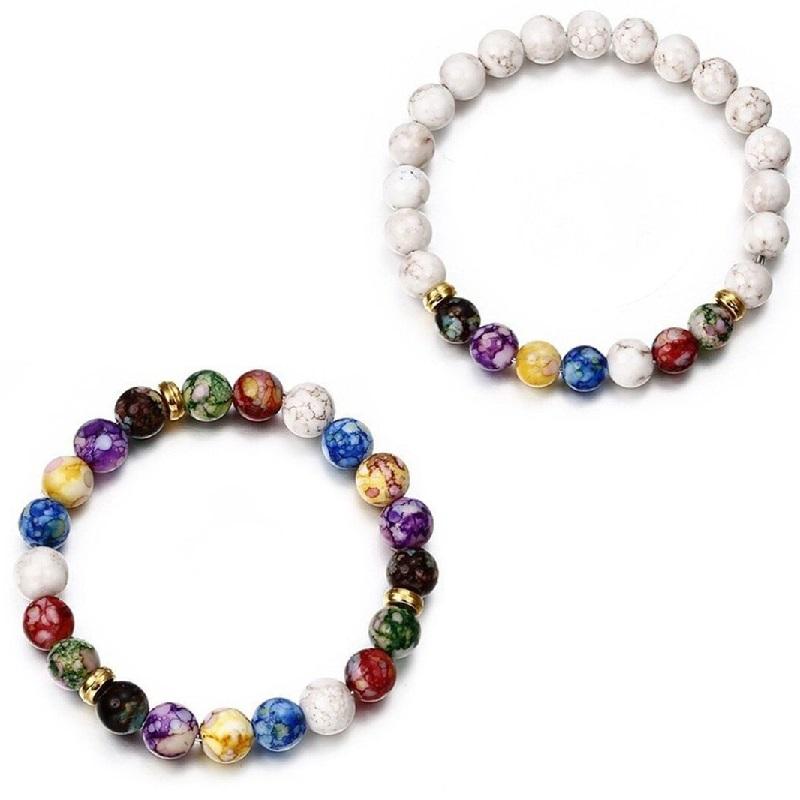 7 чакр рейки лечебный камень браслет йога баланс энергия имитация вулканических камней бусины своими руками украшения ручной работы бисер
