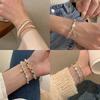 Gravel Simple Flower Crystal Square Bracelet Korean High-end Bracelet Niche Versatile Jewelry Women