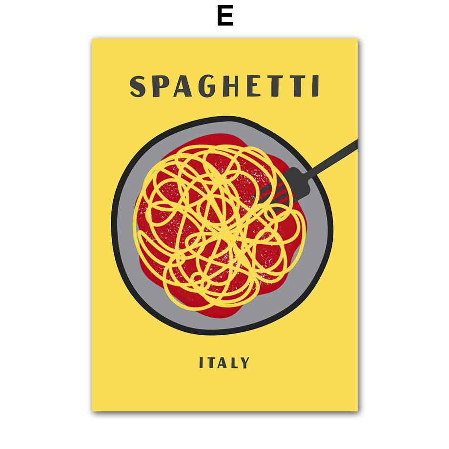 Пицца Рамен Тако Бургер Спагетти Плакаты с сыром на гриле Печать на холсте скандинавские настенные художественные фотографии Декор для кухни и комнаты