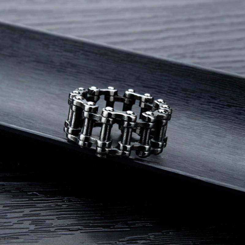 Adjustable Open Ring Men Women Vintage Chain Design Geometric Finger Plated Retro Stylish Accessory