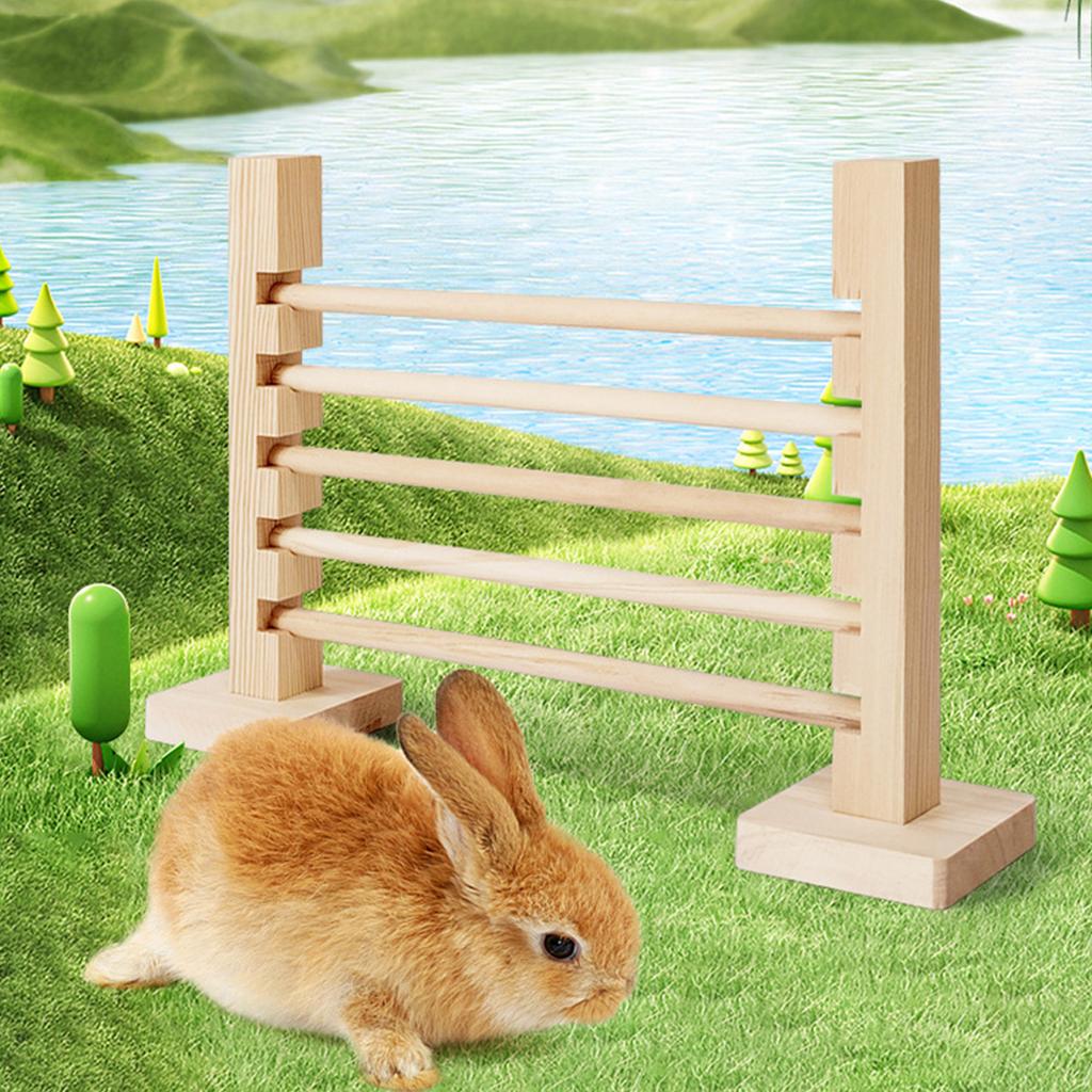 Natural Wooden Hurdle Wooden Jump Bar Toy for Small Animal Mouse Hurdle Hamster Rabbit Jump Cage Obstacle