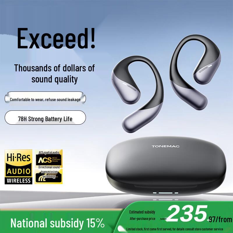 Tonemac S5 Open-Ear Bluetooth Sports Earbuds