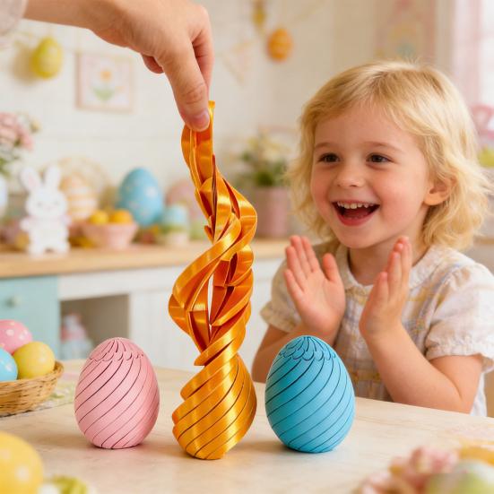 3D Printed Spiral Egg Fidget Toy Unique Sensory Fidget Twist Easter Egg Toy Stress Relief Egg Spinner for Kids Adults Anxiety Relief