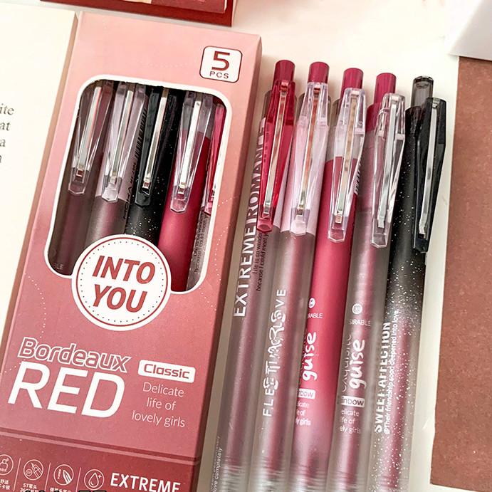 5/6/7 шт./кор., простая гелевая ручка, модная градиентная ручка, однотонная гелевая ручка с черными чернилами 0,5 мм, милая канцелярская ручка, письменные принадлежности