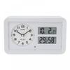 Alarm Clock Radio White Analog Snooze with Light Automatic Lighting TTM-170NJ-7JF