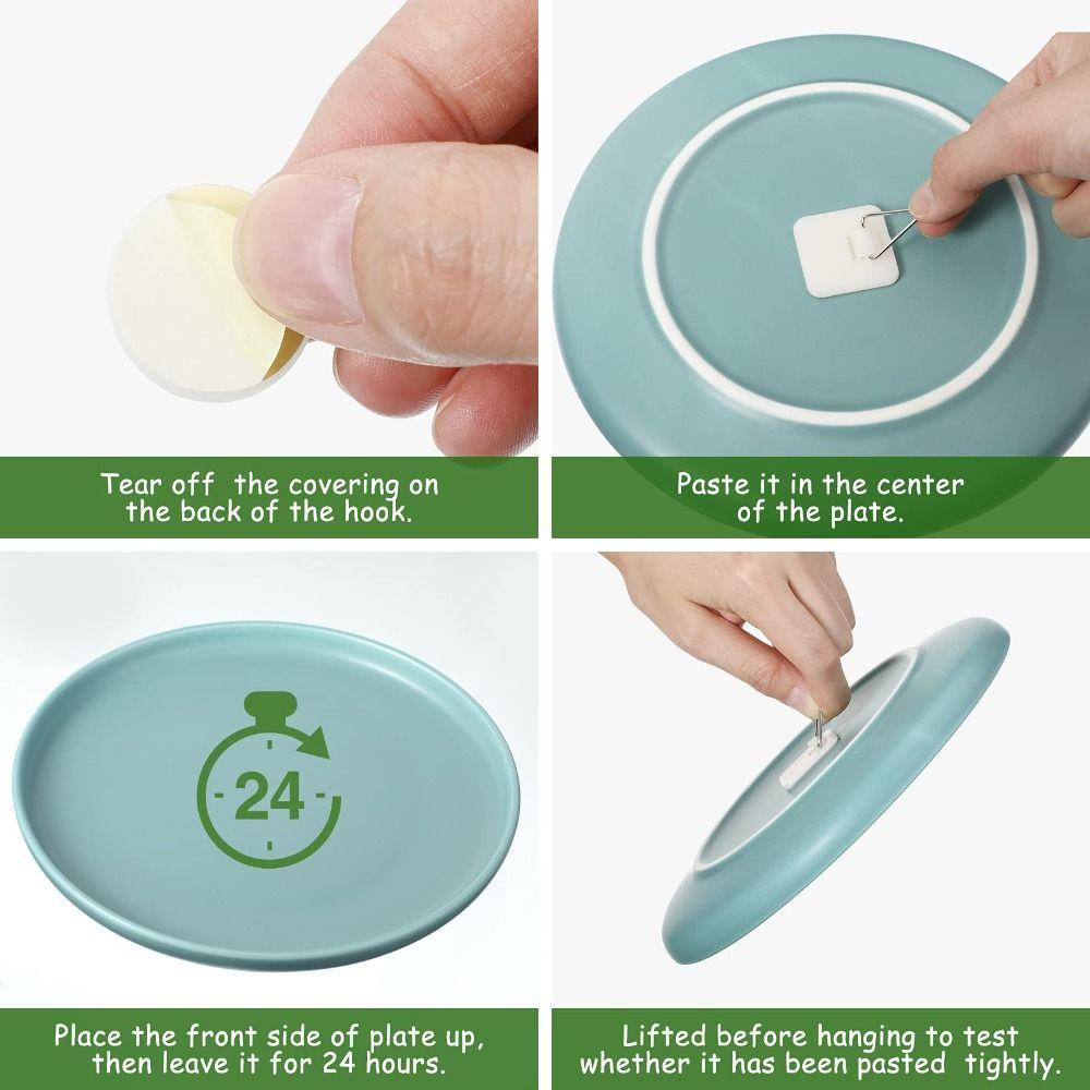 Pcs Sticky Plastic Vertical Adhesive Plate Hanger Plate Holders Picture Hangers Photo Frame Hangers