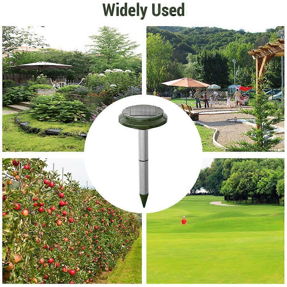 Waterproof 360° Mole Repellent Ultrasonic Solar Powered and Rechargeable Snake Repeller for Lawns Yard Garden