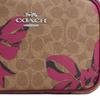 COACH Jamie 22 bow print zipper closure coated canvas camera bag crossbody bag shoulder bag small size women's dark brown with pink