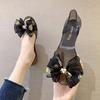 Fashion Ballet Flats Sandals Women Shoes with Bow PVC Jelly Sandals Summer 2025 Elegant Fashion Beach Ladies Slippers Beach Casual Shoes