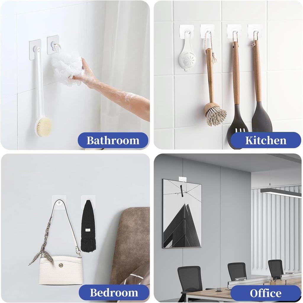 20pcs Photo Frame Stickers, Seamless Wall Hooks, Punch-free Strong Adhesive Hooks