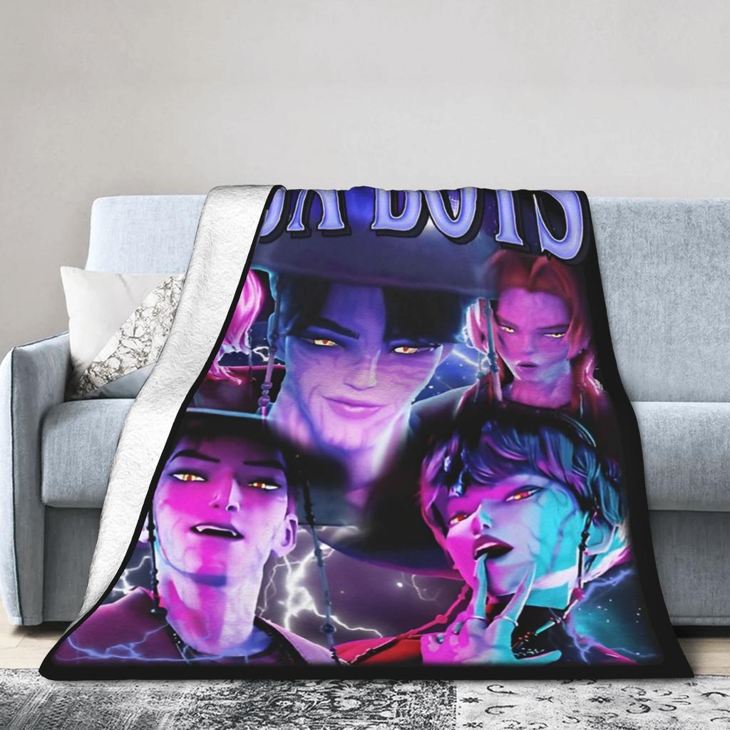 Huntrix Blanket Cover Coral Fleece Plush Kpop Demon Hunters Lightweight Throw Blankets for Home Couch Bedspread