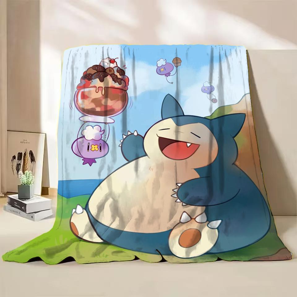 Фланелевое пушистое флисовое одеяло Pokemon Snorlax для дома, спальни, кровати, дивана, офиса, детское покрывало, взрослое мягкое одеяло, милый подарок для ребенка