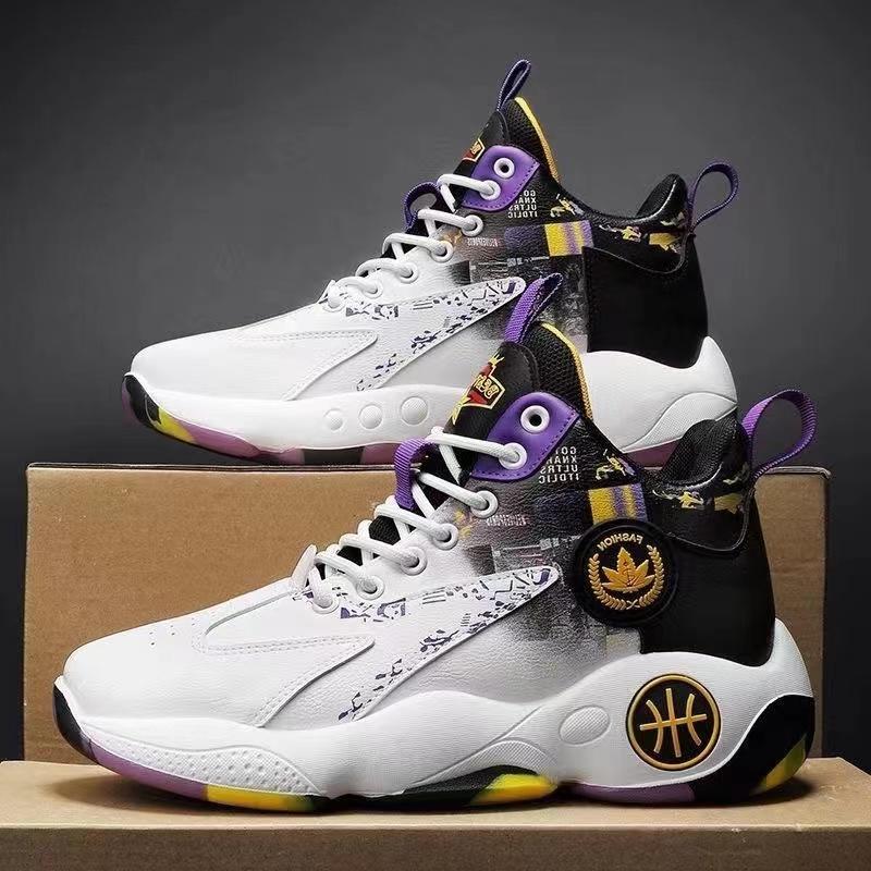 Spring New Men's Shoes Colorful High Top Breathable Men's Casual Sports Shoes Trendy and Versatile Basketball Shoes