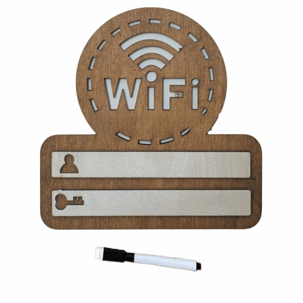 Wall Mounted WiFi Wall Stickers Wooden WiFi Signage Vintage WiFi Password Sign Home Decor