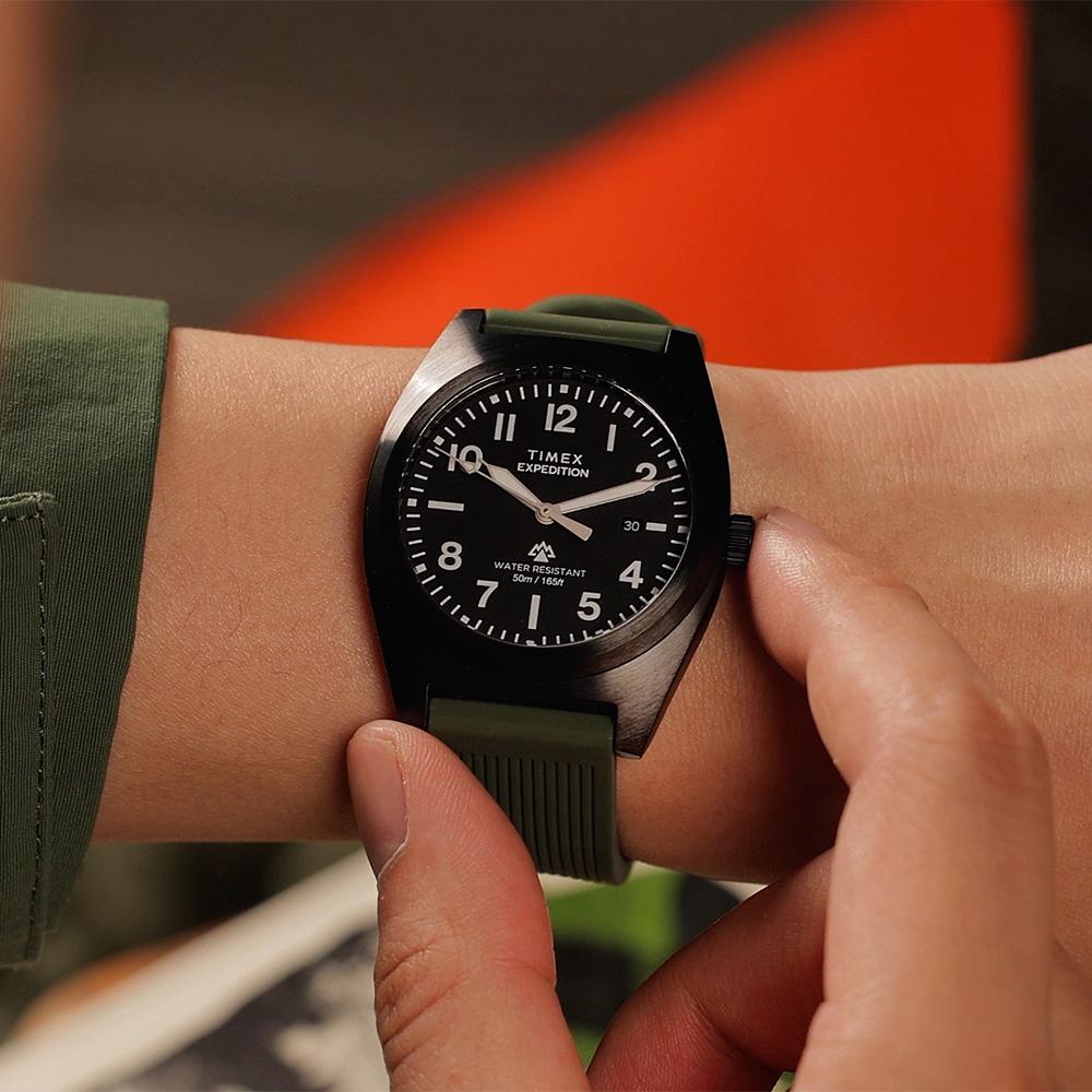 TIMEX Походная Кепка Хаки Ремешок Военные Часы 39мм TW2Y18000