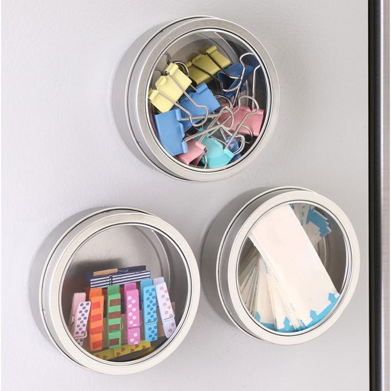 Магнитные банки для специй с прозрачной крышкой Домашний контейнер для хранения в холодильнике Дорожный портативный контейнер для специй и приправ Кухонный гаджет