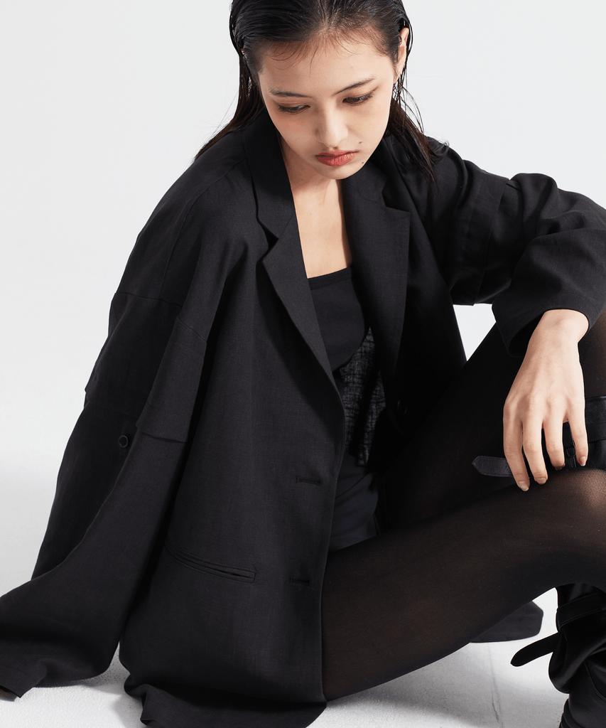 LEINJI Linen Two-Way Jacket (Black)