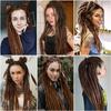 24' Наращивание дредов Крючком для Женщин 10 Прядей Ручной Работы Косички-Дреды 0.6см Хиппи Двойной Конец Дреда