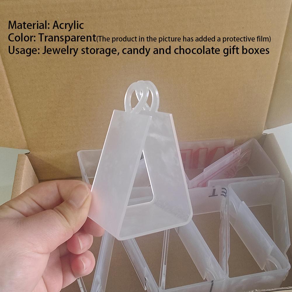 12pcs(3 Styles Each with 4pcs) Party Candy Hand-held Gift Box Transparent Acrylic Triangular Packaging Box Suitable for Gift Packaging Jewelry Storage
