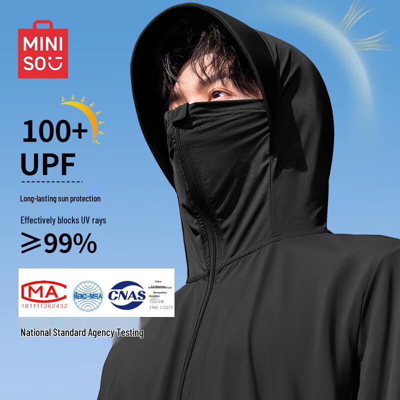 MINISO Мужская летняя толстовка с капюшоном для рыбалки из ледяного шелка с защитой от солнца UPF100+