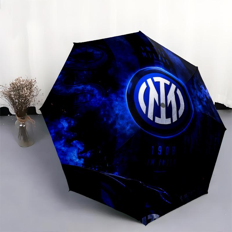 Inter Milan pattern, automatic folding umbrella, portable and foldable design, 8 ribs, a Christmas or birthday gift.