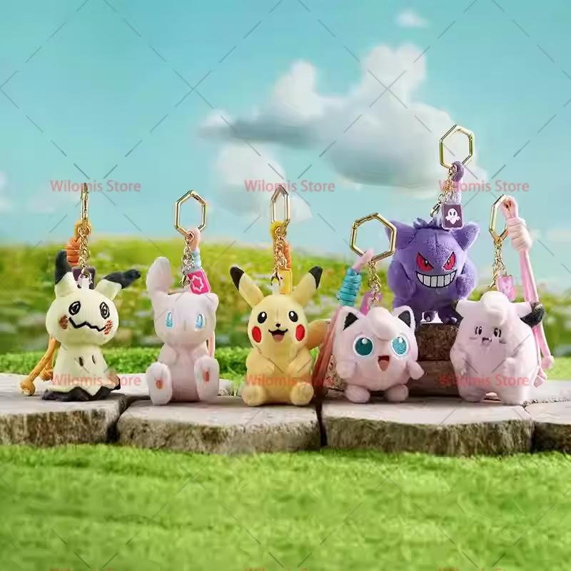 32 стиля Оригинальный брелок-брелок из плюша Pokemon Пикачу Бульбазавр Генгар Мимикью Плюсл Минун Кавайный подвеска для рюкзака Брелок Подарок