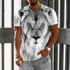 Мужская футболка с коротким рукавом и принтом тигра 3D Digital Crew Neck - модные дышащие удобные летние футболки большого размера