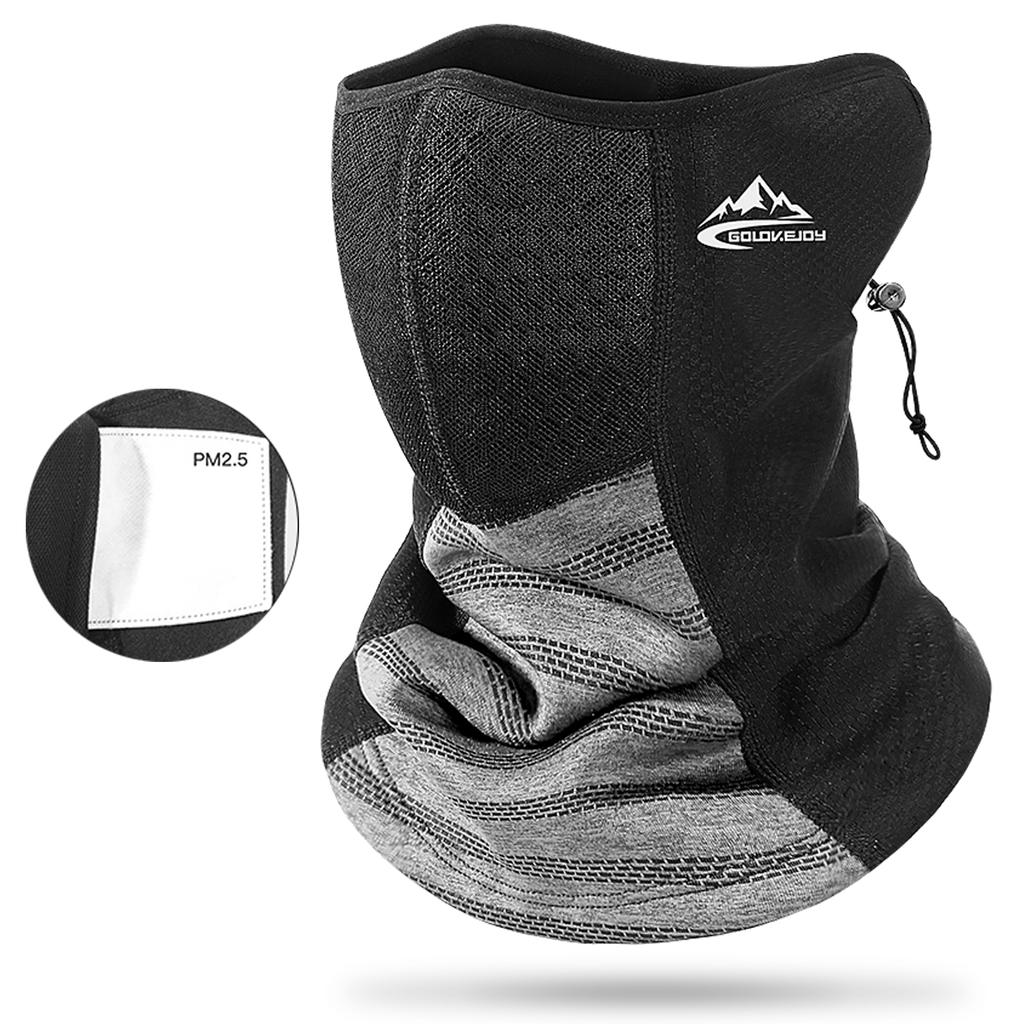 Зимняя грелка для шеи с 1 шт. активным угольным фильтром для мужчин и женщин ветрозащитная Балаклава для лица теплая