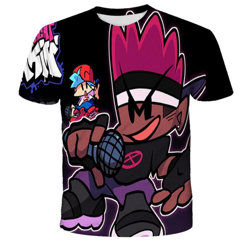 Футболки Fridany Night Funkin для мальчиков и девочек, летняя футболка с героями мультфильмов, детская одежда, повседневные топы с короткими рукавами, футболки, детские футболки