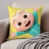 Cute American Children Cartoon CCocomelon Cushion Cover Pillowcase Antidustmite Invisible Zipper Short Plush Sofa Cushion